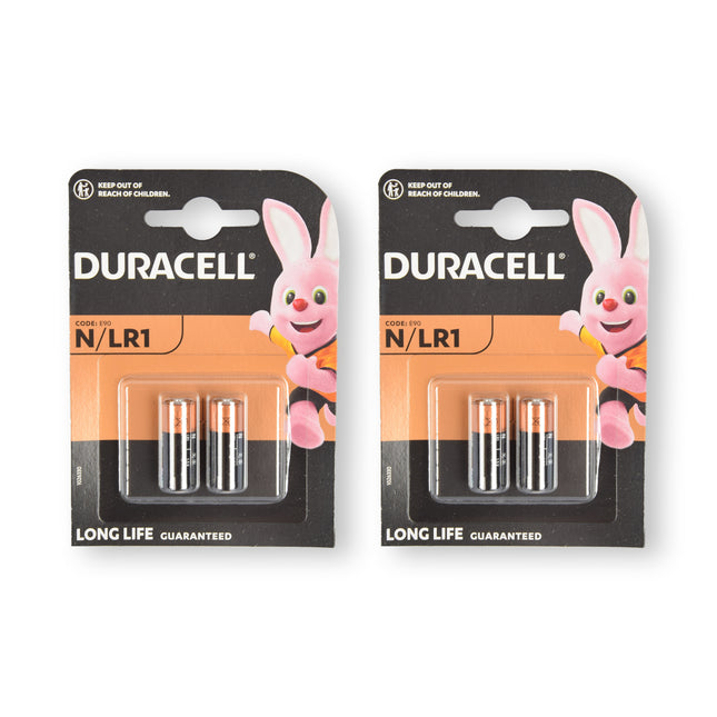 Krachtige 2x Duracell Alkaline Batterijen |  Size 23A | Voltage 1.5V | Ook Bekend Als: MN9100, LR1, E90, 4001, KN, AM5, LR1G en LR15G