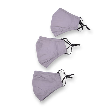 Modieus Grijze Katoenen Gezichtsmaskers | Set van 3 | 24cm x 15.5m | Geschikt voor Dames en Heren | Ideal voor Dagelijks Gebruik en Training