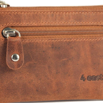 Sleuteletui portemonnee - portemonnee etui - ring portemonnee - pasjeshouder met rits - rits portemonnee - 2 ritsen portemonnee - buffelleer portemonnee -