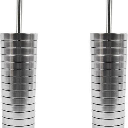 5 Stuks Toiletborstel - Plastic toiletborstel - RVS look toiletborstel- Toiletborstelhoud 37x10cm Borstel Houder met WC Borstel Toilet Borstel in Ronde Houder