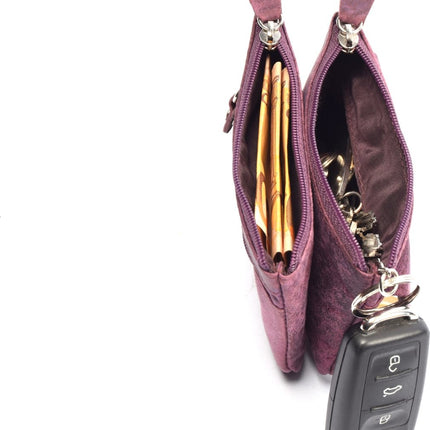 Sleutel portemonnee leer met rits – RFID sleuteletui heren & dames – compacte sleutel organizer en kleine portemonnee