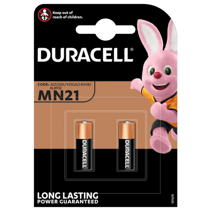 BATTERIJ MN21/A23 - 12 V Long lasting - Langdurig 2 stuks - toepasselijk met code - A23-A23A-V23GA-LRV08-8LR932
