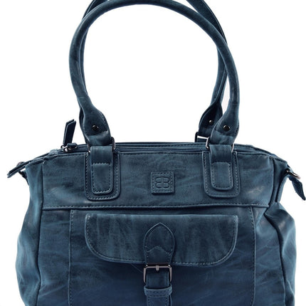Bicky Bernard Omhang Schoudertas Ritsvakjes Trendy Tas - Navy