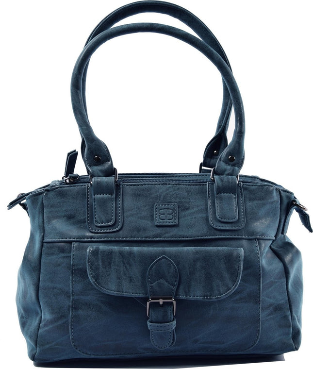Bicky Bernard Omhang Schoudertas Ritsvakjes Trendy Tas - Navy