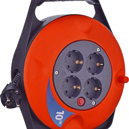 Kabelbox verlengsnoer kabelhaspel kabel verleng haspel met 4 geaarde stopcontacten 5 meter Kabelhaspel haspel haspel 5 meter kabelhaspel 240 volt | 2200 watt