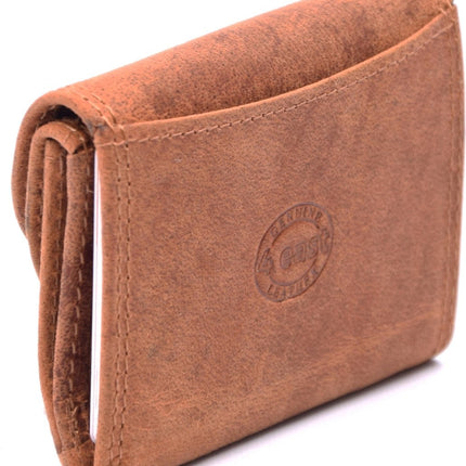 Portemonnee - portemonnee dames - portemonnee heren - portemonnee pasjes - portemonnee dames klein - Portemonnee klein - Portemonnees - 4E-1202 - Camel Portemonnee - Cognac