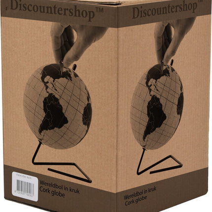 Wereldbol van kurk met metalen standaard - Diameter 15 cm - Kurkbol met gekleurde push-pins - Draaibare wereldbol Kurk - Educatieve wereldkaart - Duurzame roestvrijstalen basis Gemakkelijk draaien - Houd de reizen bij - Stijlvol decor