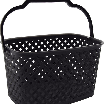 Opbergmand Opbergbakje Kunststof opbergbak met handgrepen 5 liter Zwarte opberger 22 x 12,9 x 15 cm Rattan