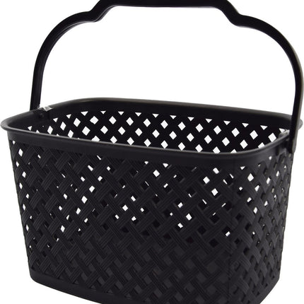 Opbergmand Opbergbakje Kunststof opbergbak met handgrepen 5 liter Zwarte opberger 22 x 12,9 x 15 cm Rattan