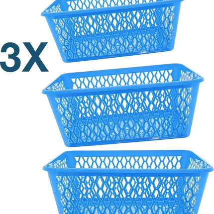 3x Opbergbox - Opbergmandje - Kantoor opbergbox - opbergmand kantoor - Opbergmand 37,5 x 26 x 15 cm - 15 ltr. ca