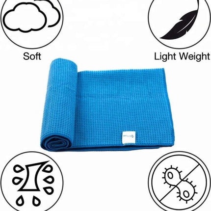 Yoga Handdoek 183x61 cm – Antislip Microvezeldoek | Super Absorberend, Sneldrogend & Hygiënisch | Voor Pilates, Yoga & Sport