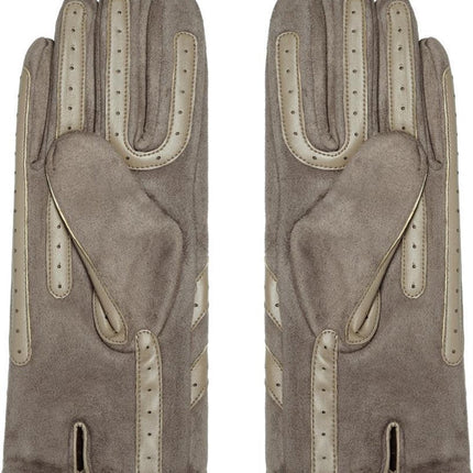 Handschoenen Dames Handschoenen Warm Touch Beige- Trendy handschoenen voor winter suède look- Touchscreen handschoenen