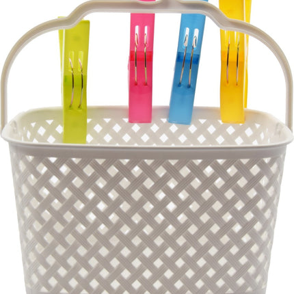 Discountershop® Wasknijpermandje Wit 22 x 12,9 x 15 cm