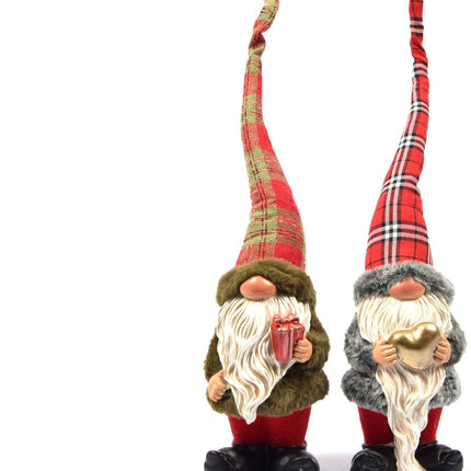 2x Kerst kabouter in schattig design | 12x10x50 |tuinkabouter voor kerst decoratie |decoratieve kabouter kamerdecoratie voor binnen en buiten |dwerg klein