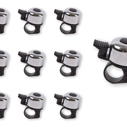 Mini Fietsbel voor Kinderfiets 3.4 cm Zwart & Zilver – Compact & Helder Geluid – Universele Aluminium Bel – Fietsaccessoires & Fietsonderdelen voor Kinderen