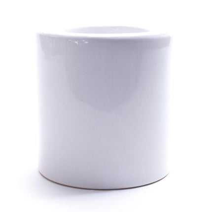 Premium Witte Porseleinen Toiletborstelhouder met RVS Toiletborstel - 40x16cm - Glans Wit | Duurzame en Moderne Glanzende Borstel Houder met WC Borstel | Toilet Borstel in Ronde Houder
