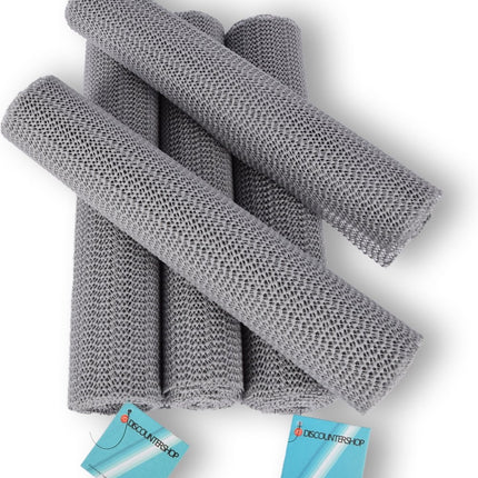 Set van 5 Grijs Antislipmatten | 150 cm x 30 cm Elk |  Organiseer en Bescherm Je Lades Effectief
