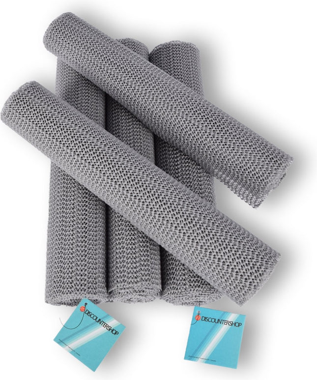 Set van 5 Grijs Antislipmatten | 150 cm x 30 cm Elk |  Organiseer en Bescherm Je Lades Effectief