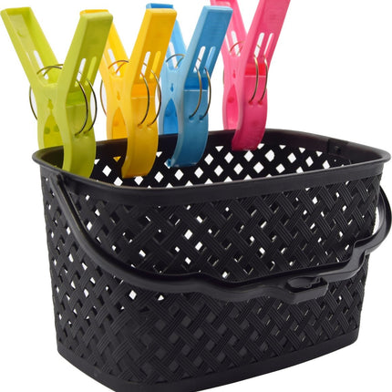 Discountershop® |Wasknijpermandje |Zwart| 22 x 12.9 x 15cm
