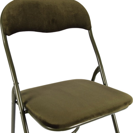 6x Klapstoel met zithoogte van 43 cm Vouwstoel velvet zitvlak en rug bekleed - stoel - tafelstoel- tafelstoel - klapstoel - Velvet klapstoel - Luxe klapstoel - Met kussentjes - Stoelen - Klapstoelen - Stoeltje - Premium chair Groen