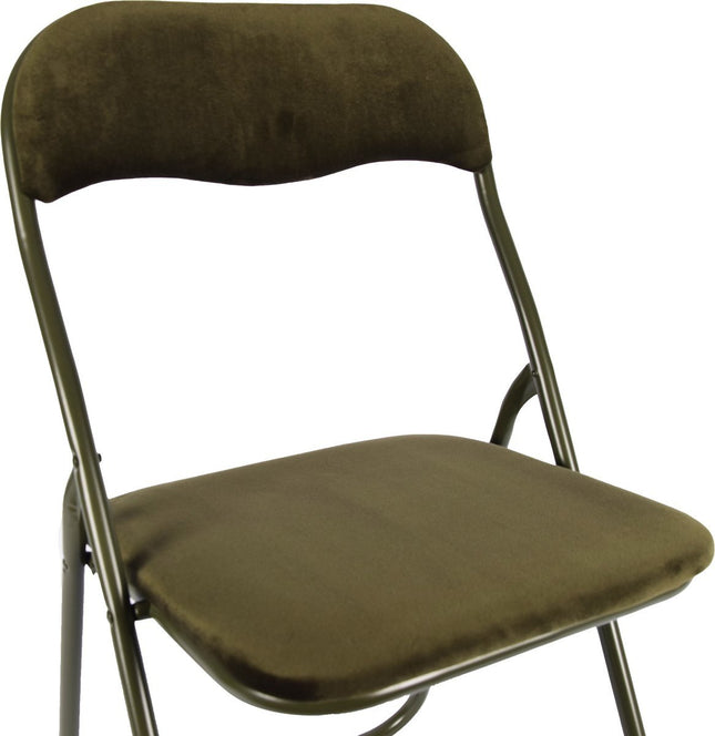 Klapstoel met zachte zitting - klapstoel - velvet - zithoogte van 43 cm - Groen