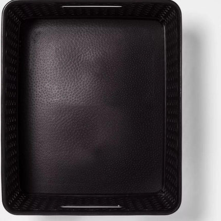 Opbergmand - Opbergbakje - Zwarte opberger 35.5 x 29.5 x 13.5 cm Rattan - Opbergboxen kopen - opbergbox kopen Opbergbox