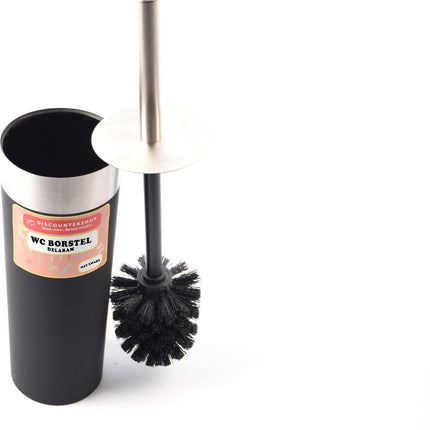 Toiletborstel Delaram mat zwart / wc borstel rond 24cm