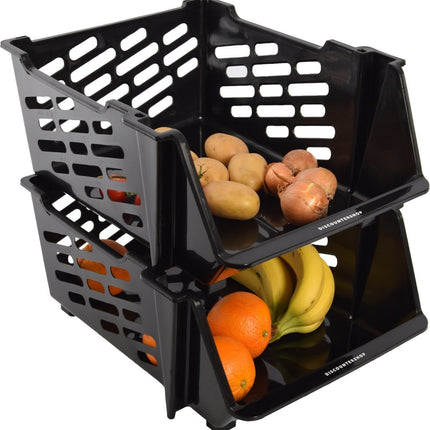 2x Aardappelbak Zwart | Groentenmand |  Fruitmand