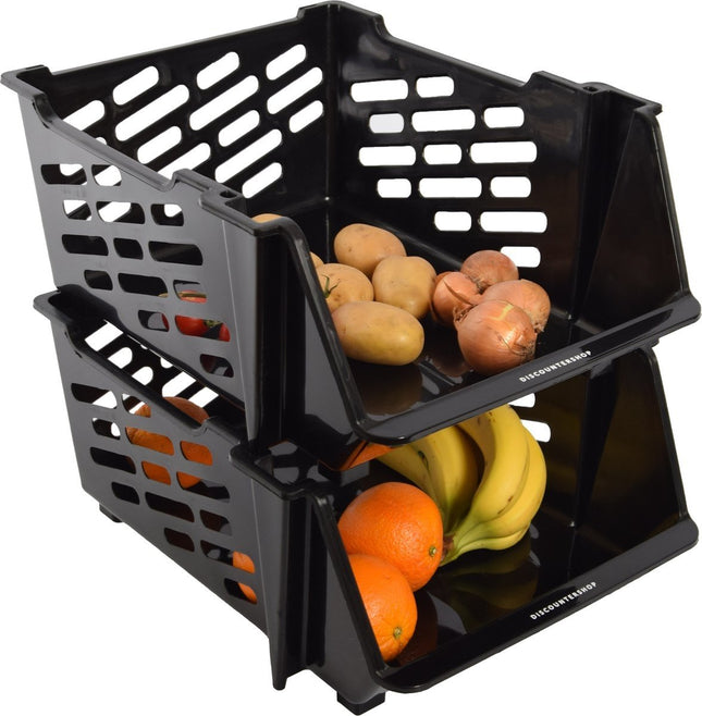 2x Aardappelbak Zwart | Groentenmand |  Fruitmand
