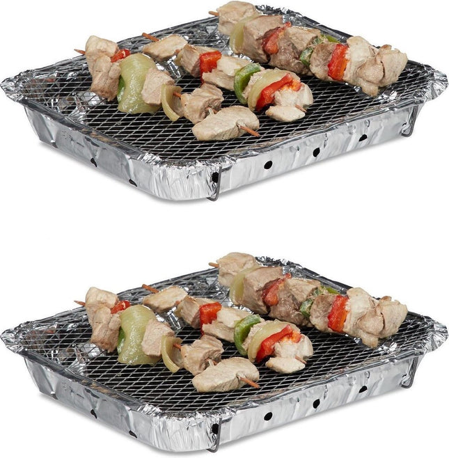 2 Stuks Barbecue - Instant - Wegwerp - Buiten barbecue - Tafel - Rooster - Balkon - Picknick - Barbecue accessoires - Grill - Barbecue kopen - Barbecuen - Barbecue saus -