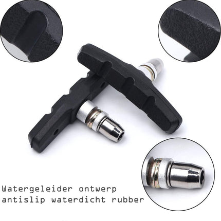 Universele Rubberen Fiets V Remblokken Set 2Stuks – 70mm | Rubber Remblokjes | Fietsen Remblok | Remblokkenset | Remblokset Geschikt voor Mountainbike, Stadsfiets, Vouwfiets en Tourfiets