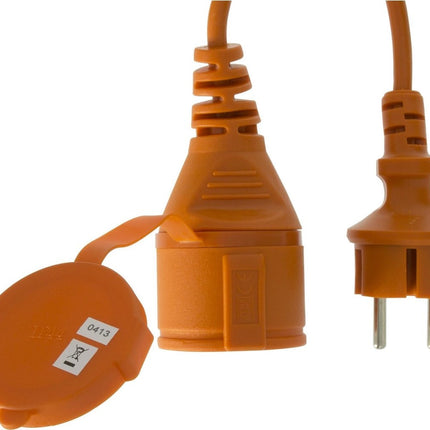 Verlengsnoer - 10 meter - 1.5mm² - IP44 Spatwaterdicht - Verlengsnoer 10 meter oranje