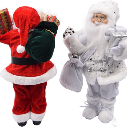 Luxe Afgewerkte Kerst Decoratie | Kerstversiering | 57 CM | Grijs | Handgemaakt Kerstpop |
