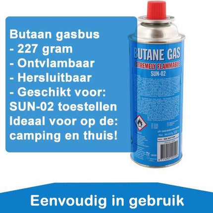 Gasfles butaan gasbus met inhoud van 227 gram - 30 stuks in de verpakking
