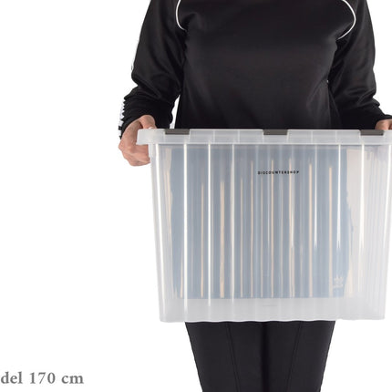 2x Opbergbox met Deksel - 25L en 15L - Kunststof - Transparant