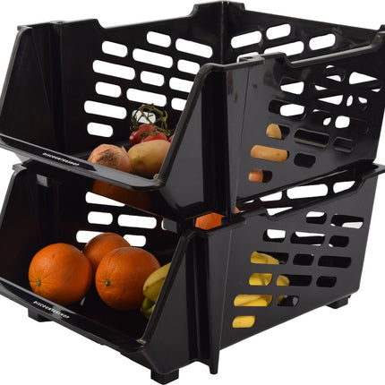 2x Aardappelbak Zwart | Groentenmand |  Fruitmand