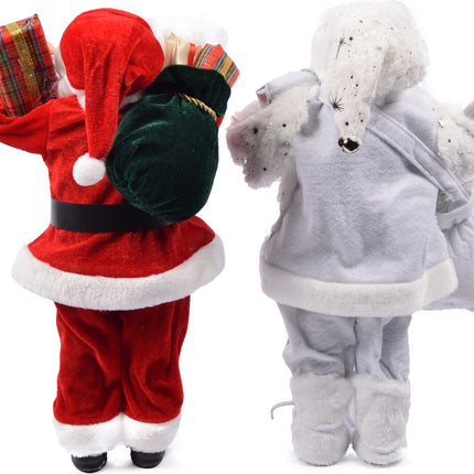 Luxe Afgewerkte Kerst Decoratie | Kerstversiering | 57 CM | Grijs | Handgemaakt Kerstpop |