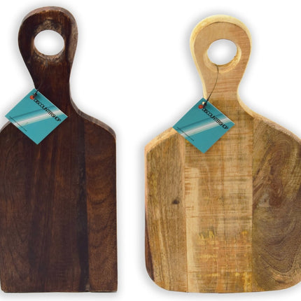 Set van 2 Handgemaakte mango hout snijplank - kaasplank - snijplank - serveerschaal - houten dienblad - hakblok 