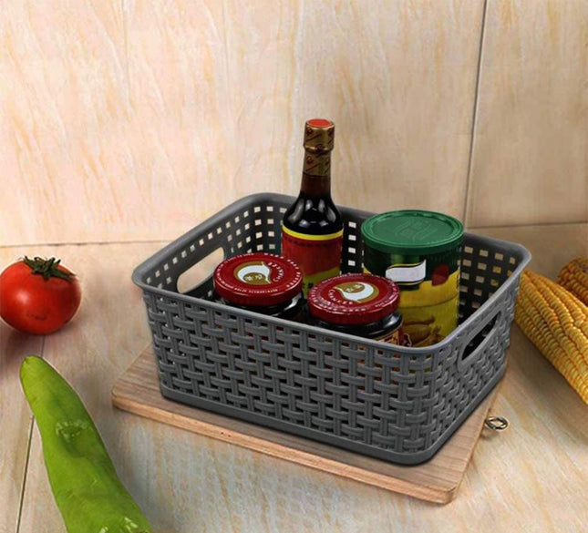 Opbergmand |Mand Rattan 36x26x15cm Grijs