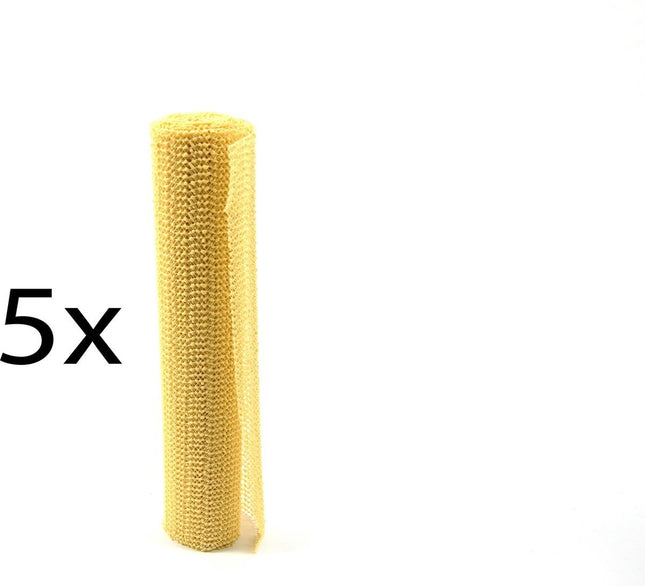 5x Non Slip Gripmat – GEEL – 30x150cm | Niet Klevende Antislipmat Gaas Patroon voor Bureaus en Keukenlades