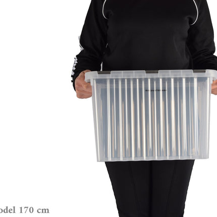 Opbergbox  met Deksel 15L - Kunststof -  39x26x26 cm -  Transparant