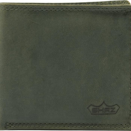Portemonnee heren-dames luxe leer RFID anti-skim ZONDER MUNT GELD - hoge kwaliteit portefeuille heren-dames leer - mannen-vrouwen cadeautjes, cadeau voor man-vrouw Billfold Olijf- Groen 