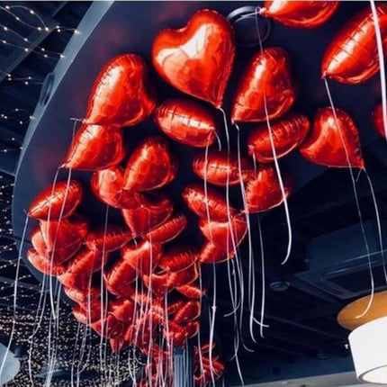 ballonen Hartjes Ballonnen Rood 10 Stuks | Folie Ballonnen set voor Valentijnsdag | Helium Ballon | Party Feest Ballonen | Romantische Versiering - 45cm