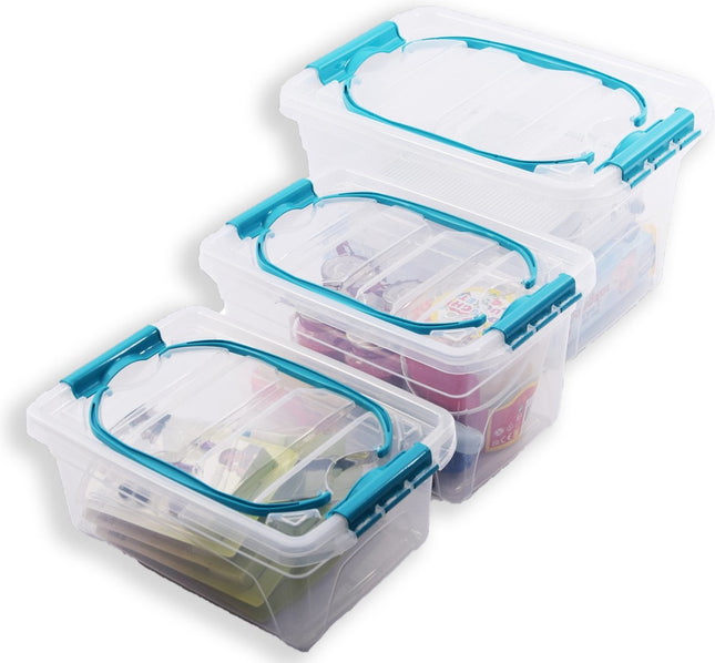 Set van 3 Opbergbox transparant | 5L, 7L & 13L | Duurzaam