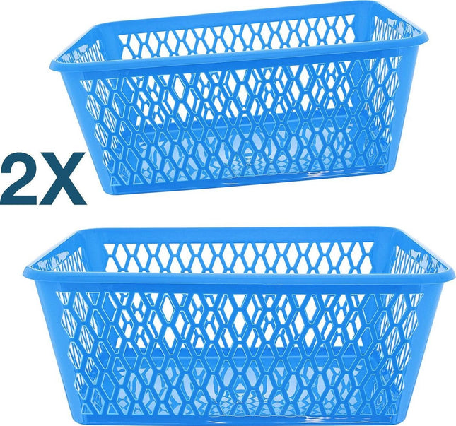 2x Opbergbox - Opbergmandje - Kantoor opbergbox - opbergmand kantoor - Opbergmand 37,5 x 26 x 15 cm - 15 ltr. ca 