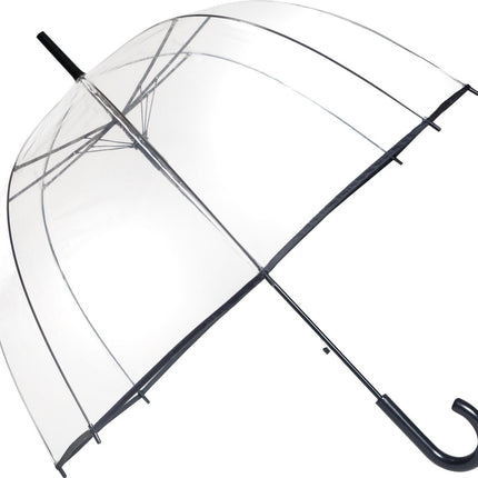 Doorzichtige Koepelparaplu - Lichtgewicht & Windbestendig  - Opent Automatisch - Zwart/Transparant  - Ø85cm