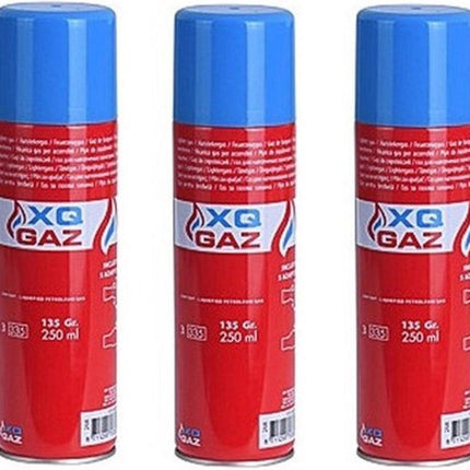 3x Busje aansteker gas / butaan gasfles 250 ml -
