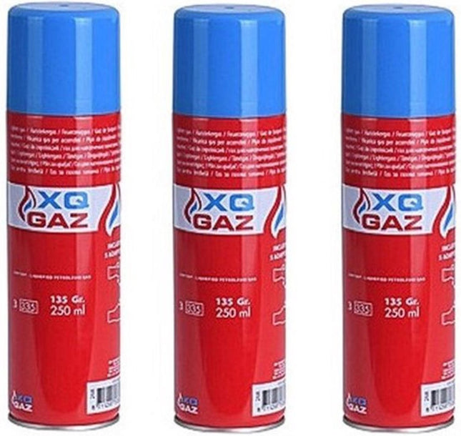 3x Busje aansteker gas / butaan gasfles 250 ml -