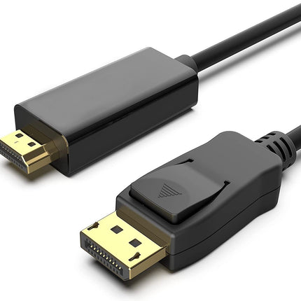 DisplayPort Naar HDMI Kabel - 1.80 meter - Zwart resolutie 3840x216- 4K 18 Gbps