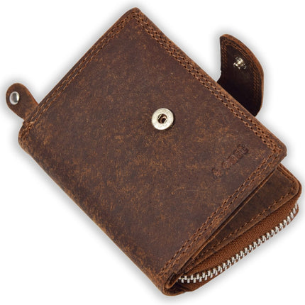Portemonnee - Portemonnee dames - Portemonnee heren - Portemonnee pasjes - RFID Protected Anti skim - 4East - 4E-209- Vintage-bruin